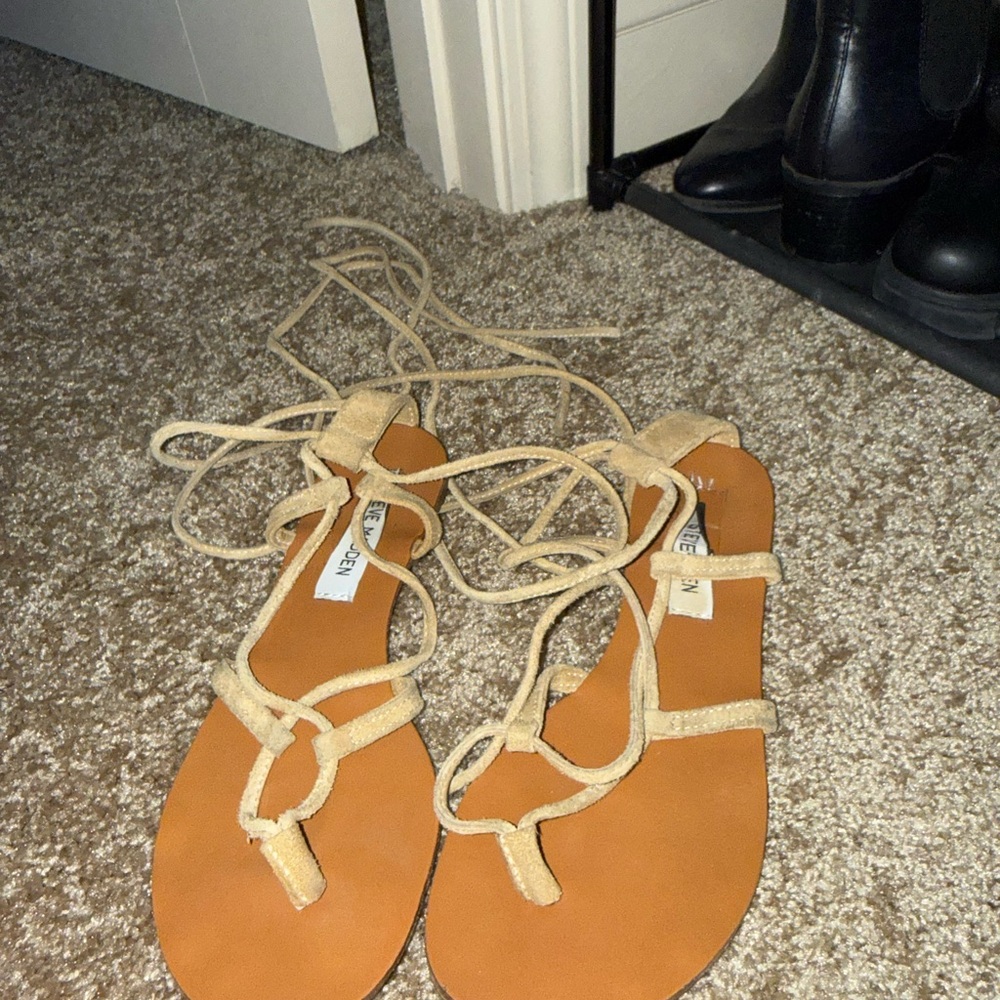 Steve Madden Tan Strappy Sandals